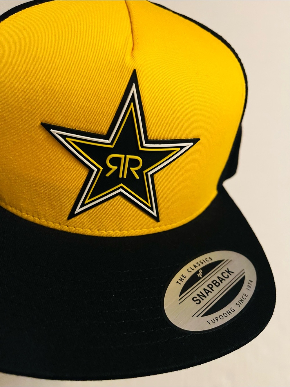 NWT Rockstar Energy Drink Yellow Black SnapBack Hat NASCAR Racing UFC Soccer
